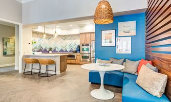 Resident lounge with full kitchen